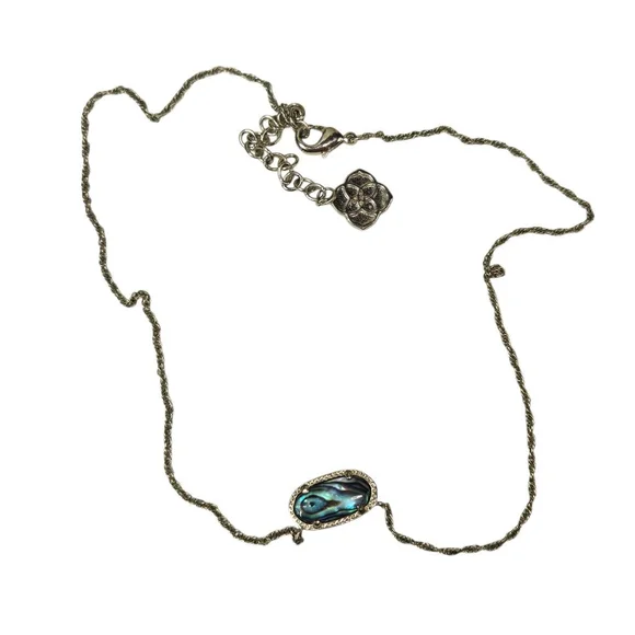 Kendra Scott Necklace Goldtone Multicolor Abalone Shell Pendant Classic Luxury - Picture 7 of 8